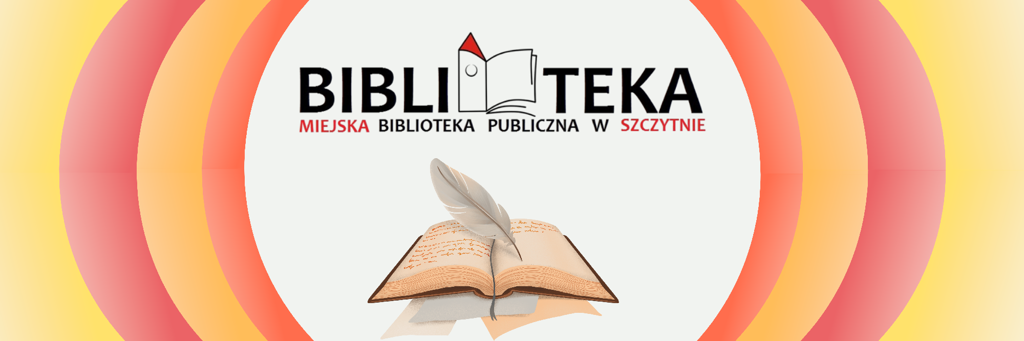 napis oraz logo Miejskiej Biblioteki Publicznej w Szczytnie