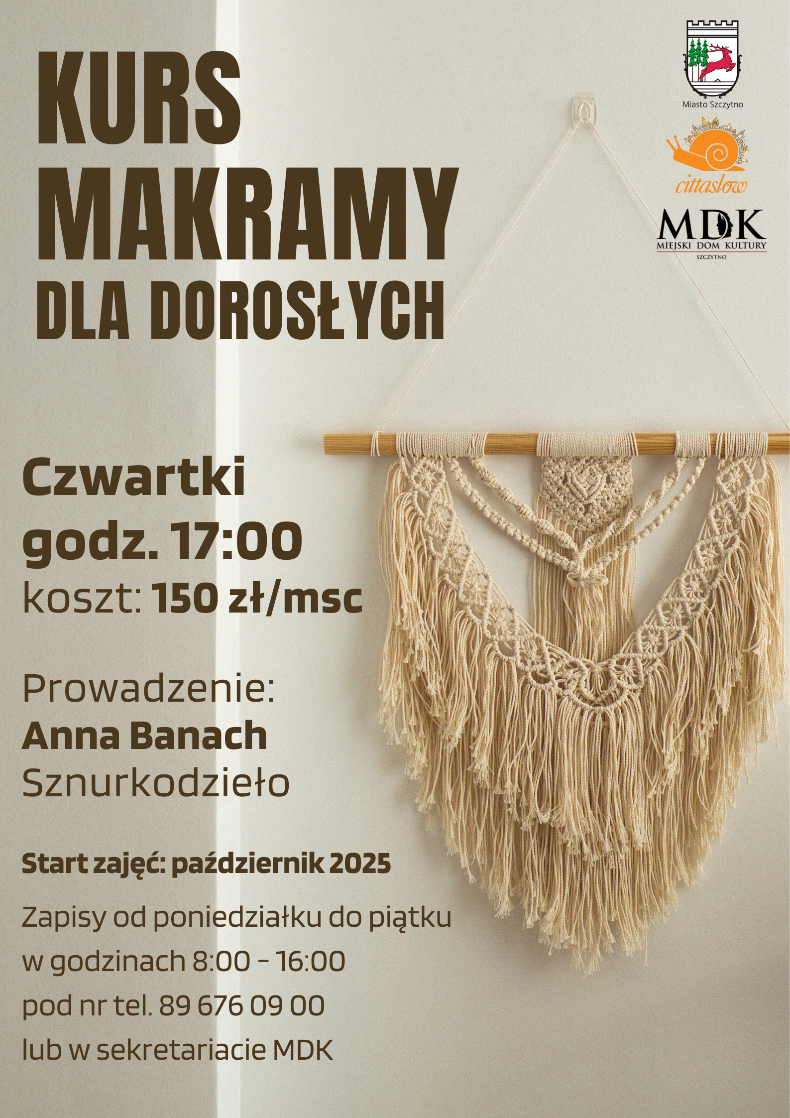 Kurs makramy plakat