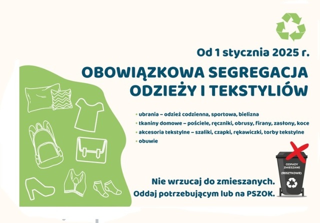 Tekstylia i odzież do PSZOK !