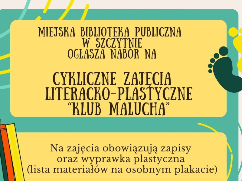 Plakat na cykliczne zajęcia Klub Malucha