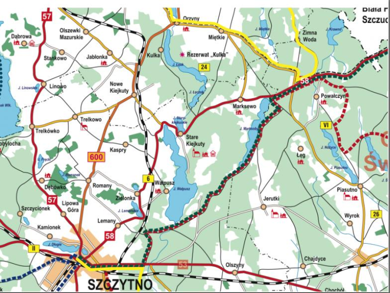 Mapa ze szklakiem pieszym Tatarskim
