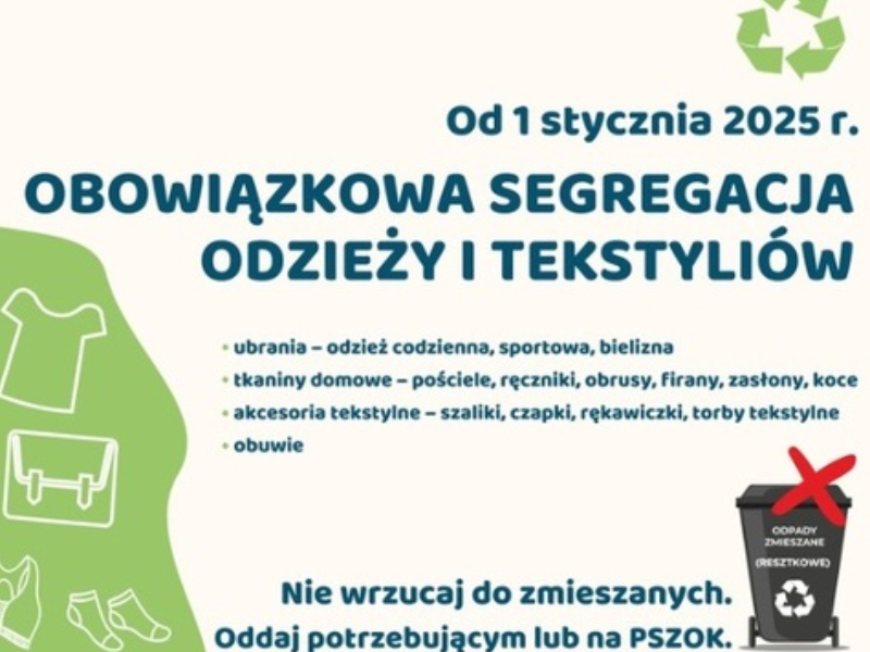 Tekstylia i odzież do PSZOK !