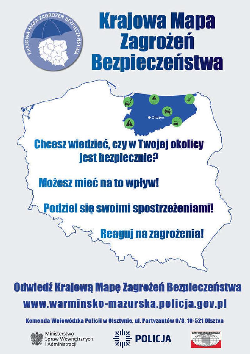 Plakat Krajowa Mapa Zagrożeń Bezpieczeństwa