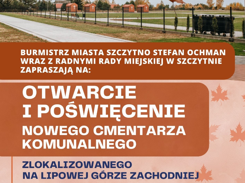plakat cmentarz jesienne liście
