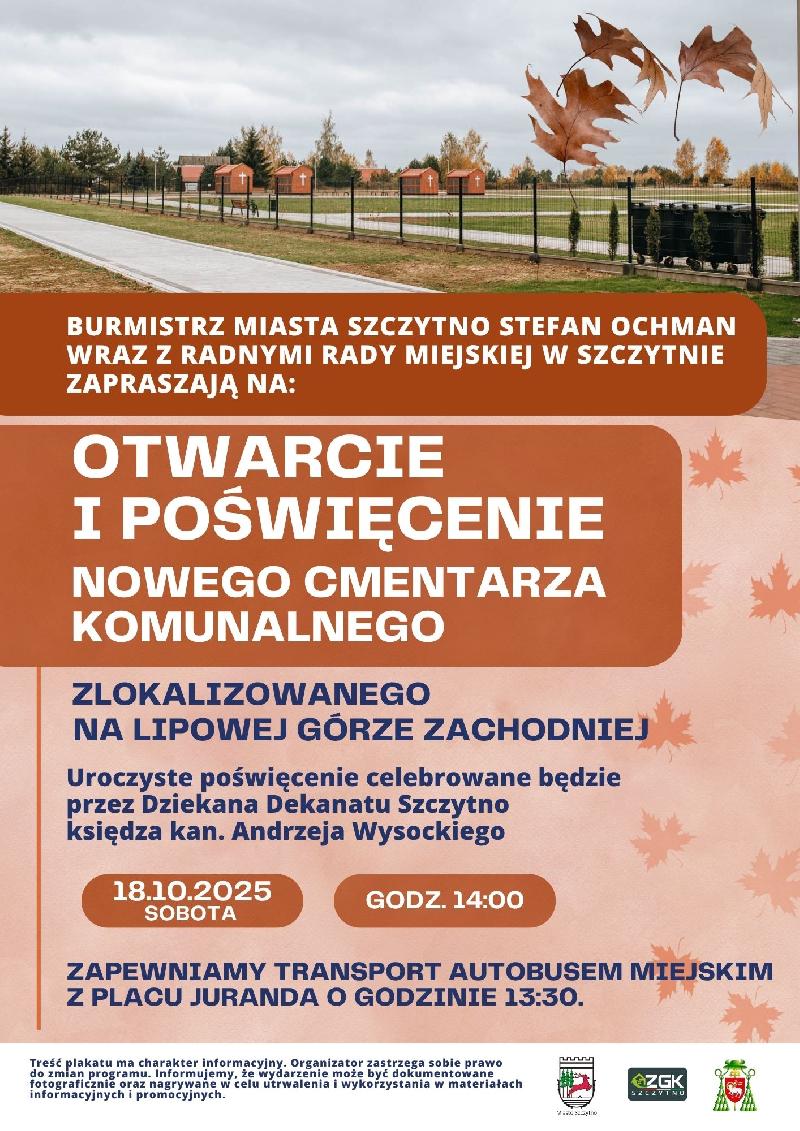 plakat cmentarz jesienne liście