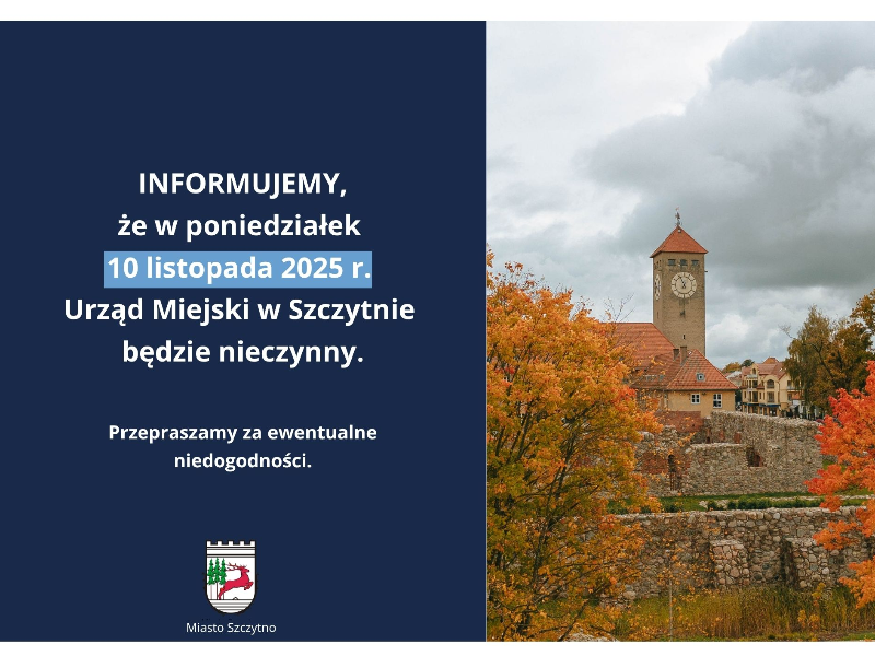 informacja, ratusz, drzewa 