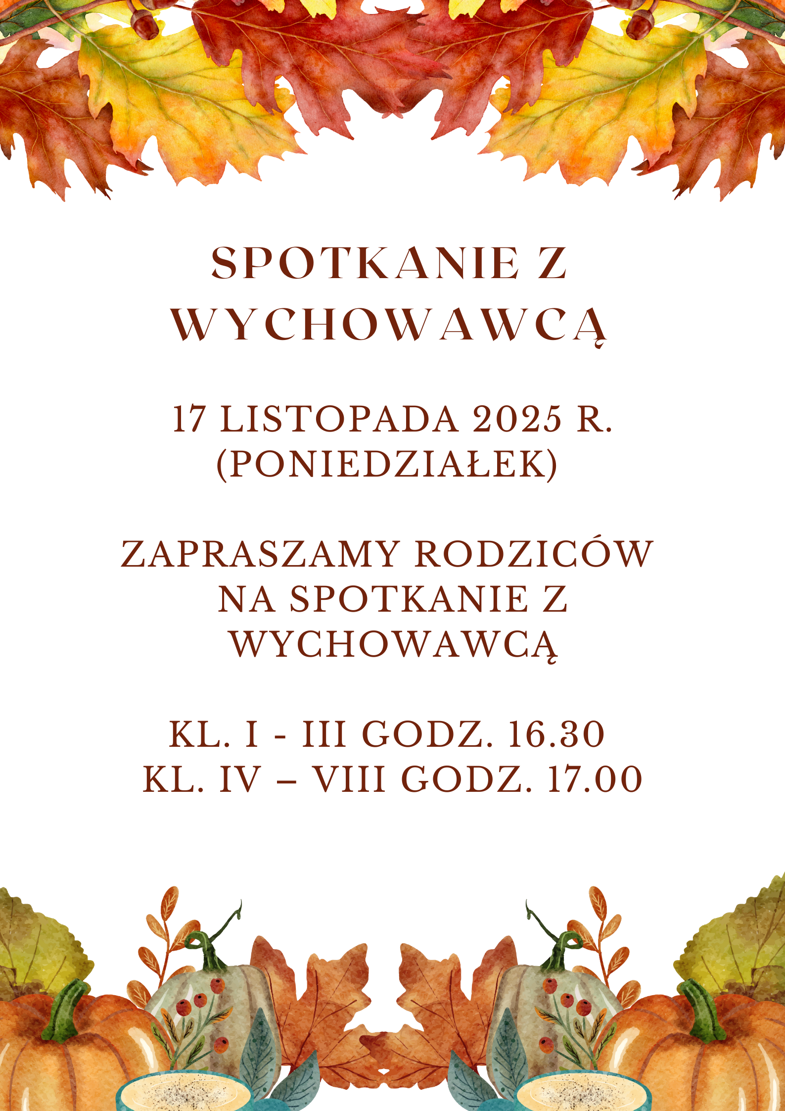 Spotkanie z wychowawcą 17.11.2025