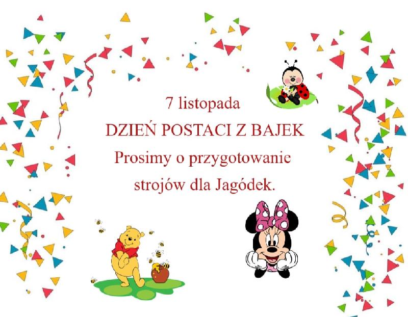 TEKST INFORMACJI,POSTACIE Z BAJEK