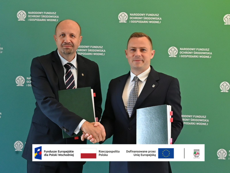 Burmistrz Miasta Szczytno podpisał umowę na dofinansowanie z Funduszy Europejskich projektu „Zwiększenie retencji wód opadowych miasta Szczytno z uwzględnieniem magazynowania ich w zbiorniku Domowe Małe” 