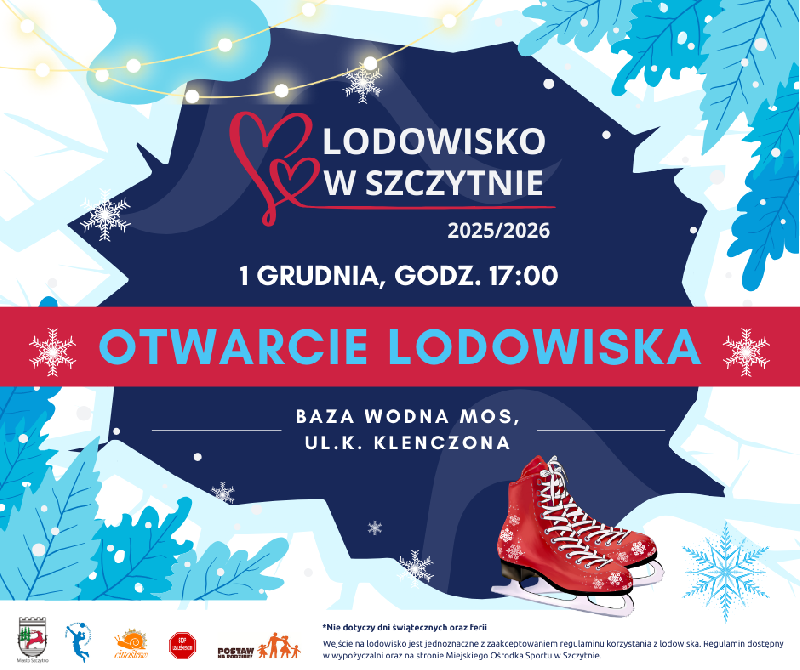 otwarcie lodowiska plakat