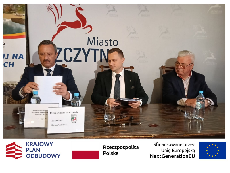 Podpisanie umowy na prace zwiazane z rekultywacją ścisłego centrum Szczytna