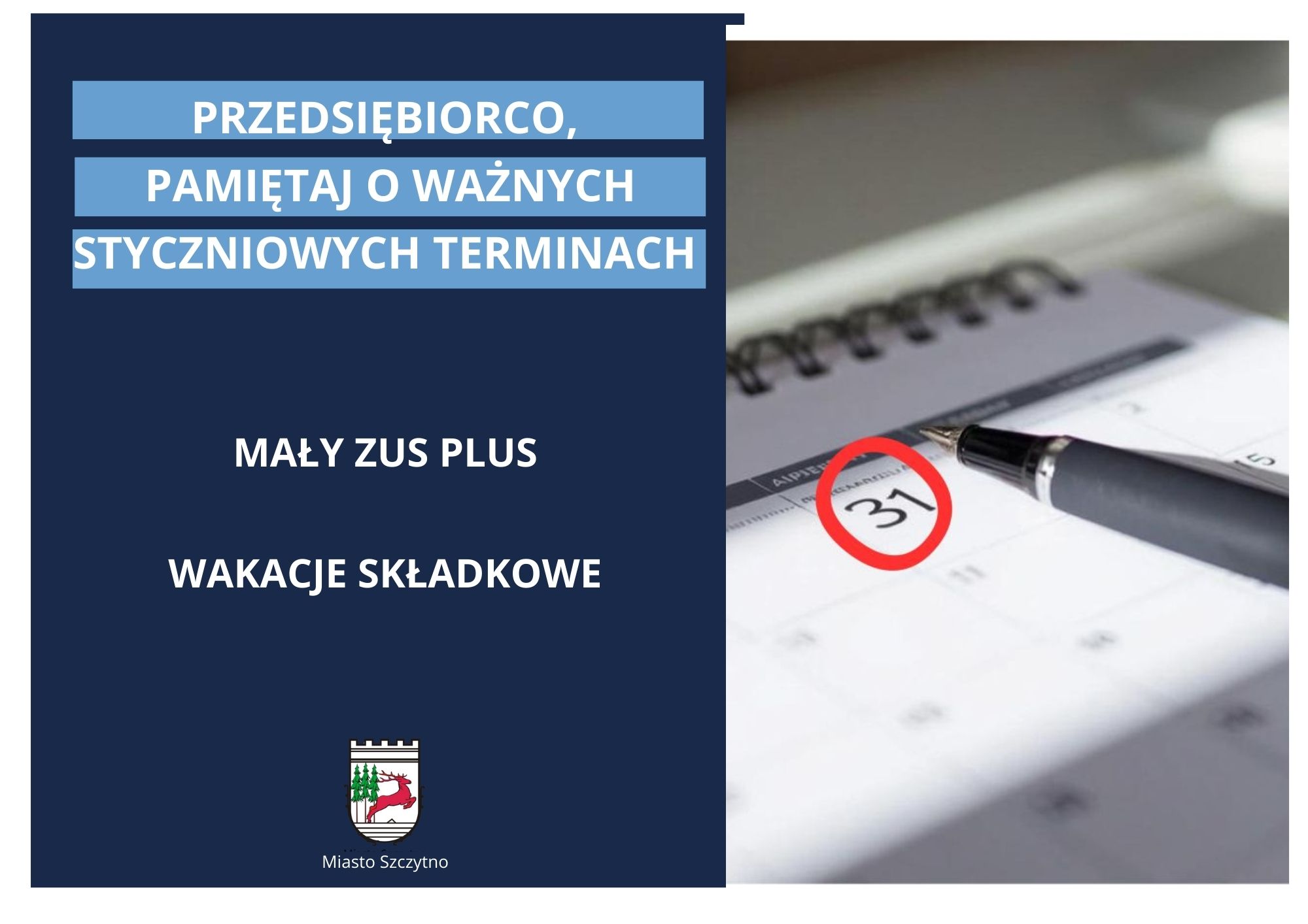 informacja o ważnych terminach