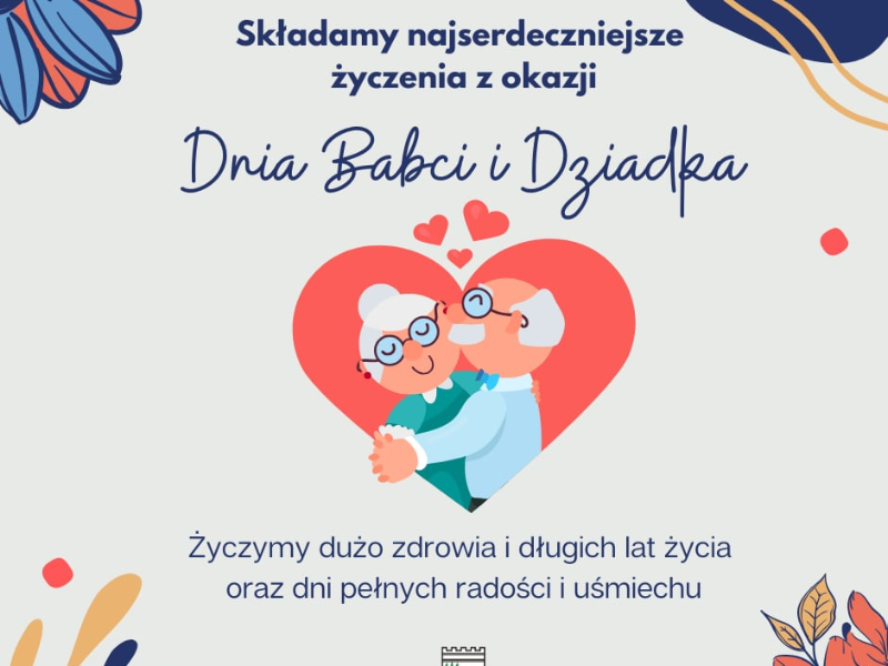 Grafika z życzeniami dla babć i dziadków z okazji ich święta