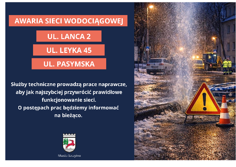 awaria sieci wodociągowej 