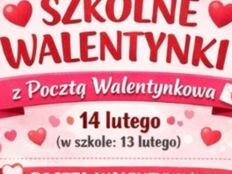 Plakat szkolne walentynki