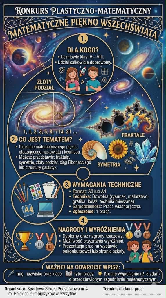 KONKURS PLASTYCZNO–MATEMATYCZNY „Matematyczne piękno Wszechświata”