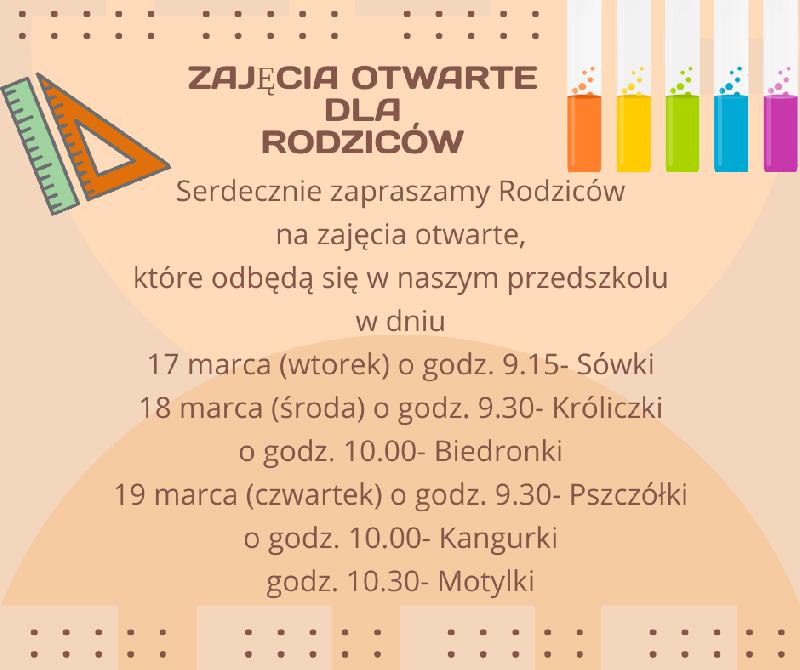 Zajęcia otwarte dla rodziców