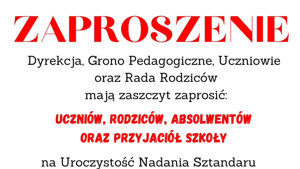 Zaproszenie - sztandar