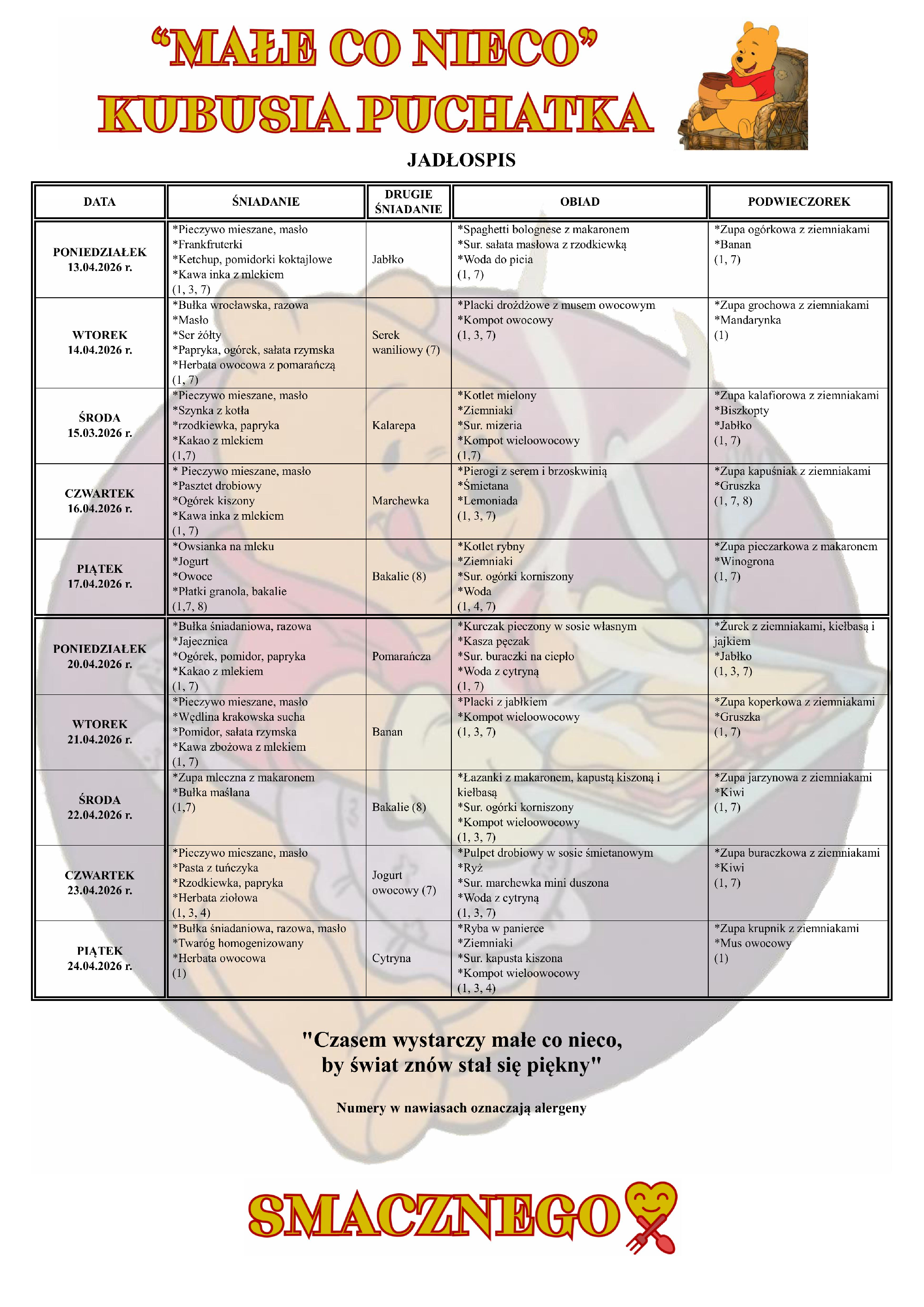 jadłospis 13.04 - 24.04 mp9