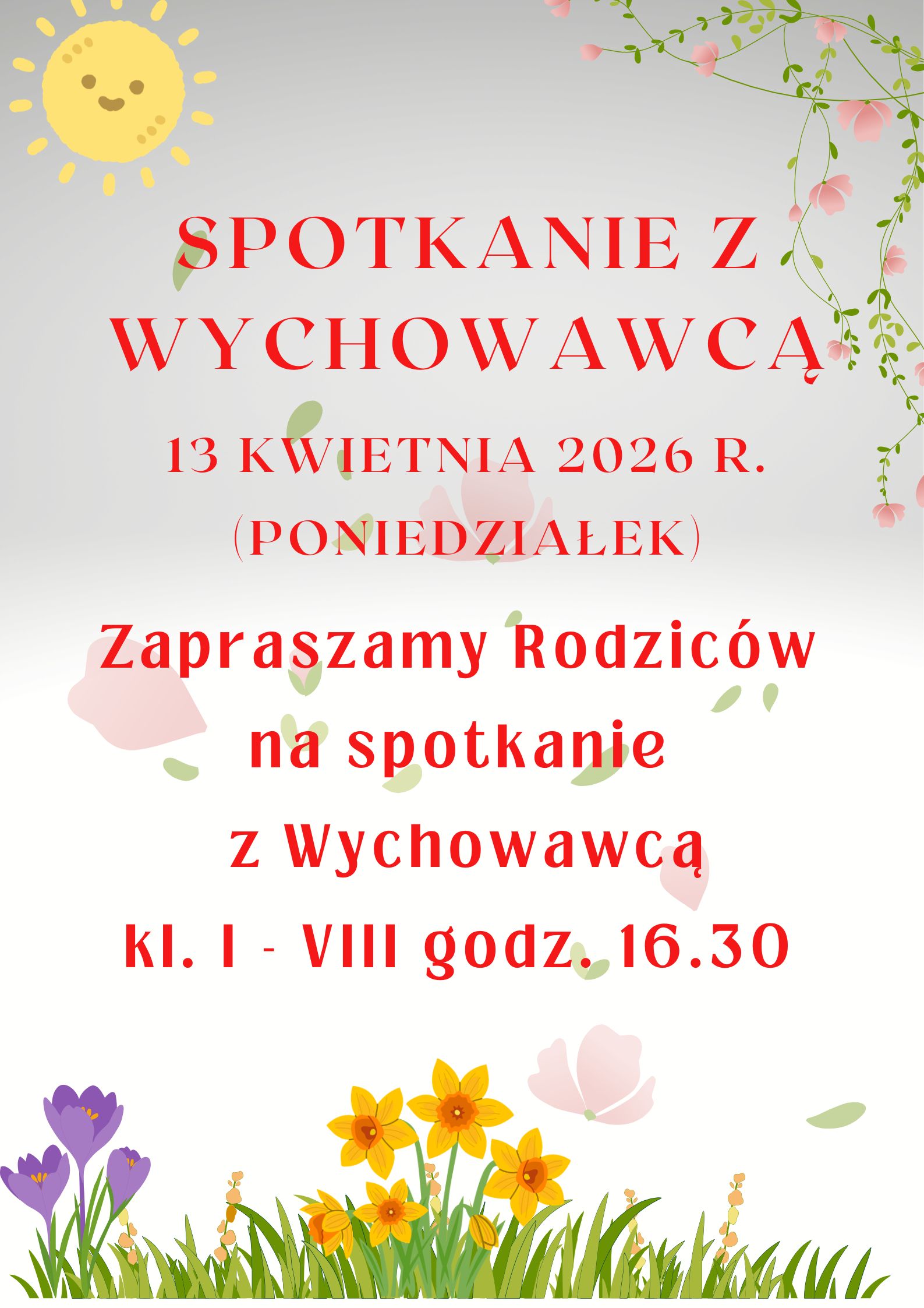 Zebranie z rodzicami - 13.04.2026 r.