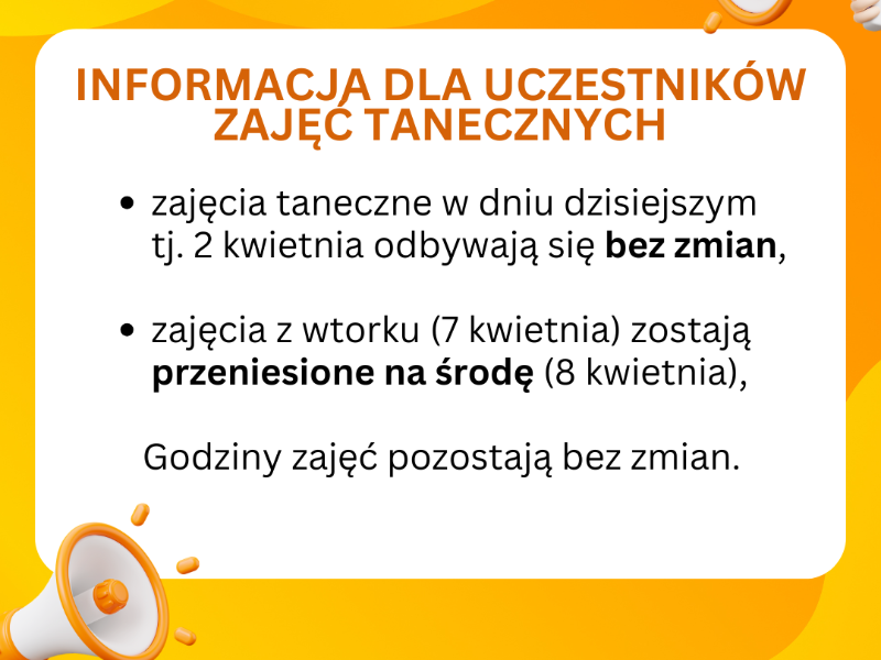 Informacja - tańce
