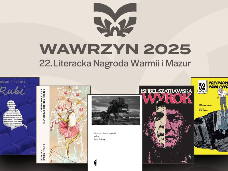 Plakat Wawrzyn 2025. Literacka Nagroda Warmii i Mazur