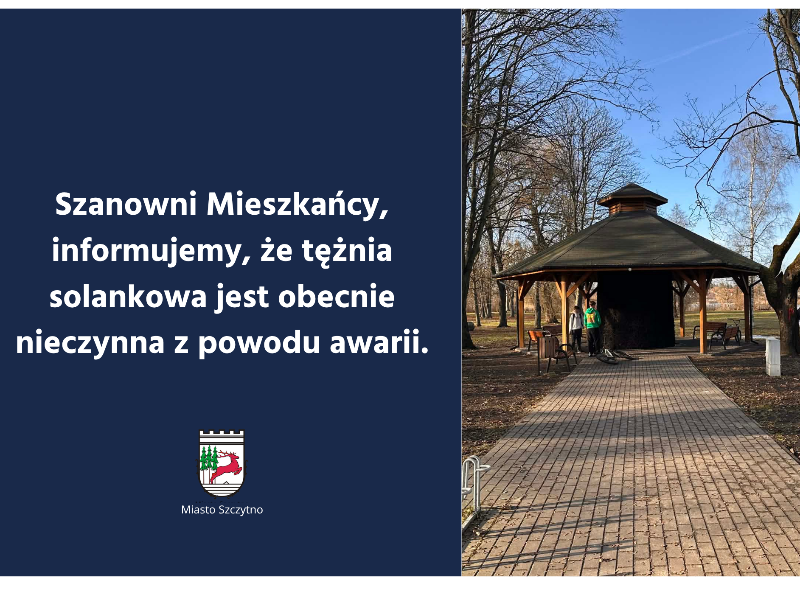 Tężnia solankowa jest obecnie nieczynna z powodu awarii