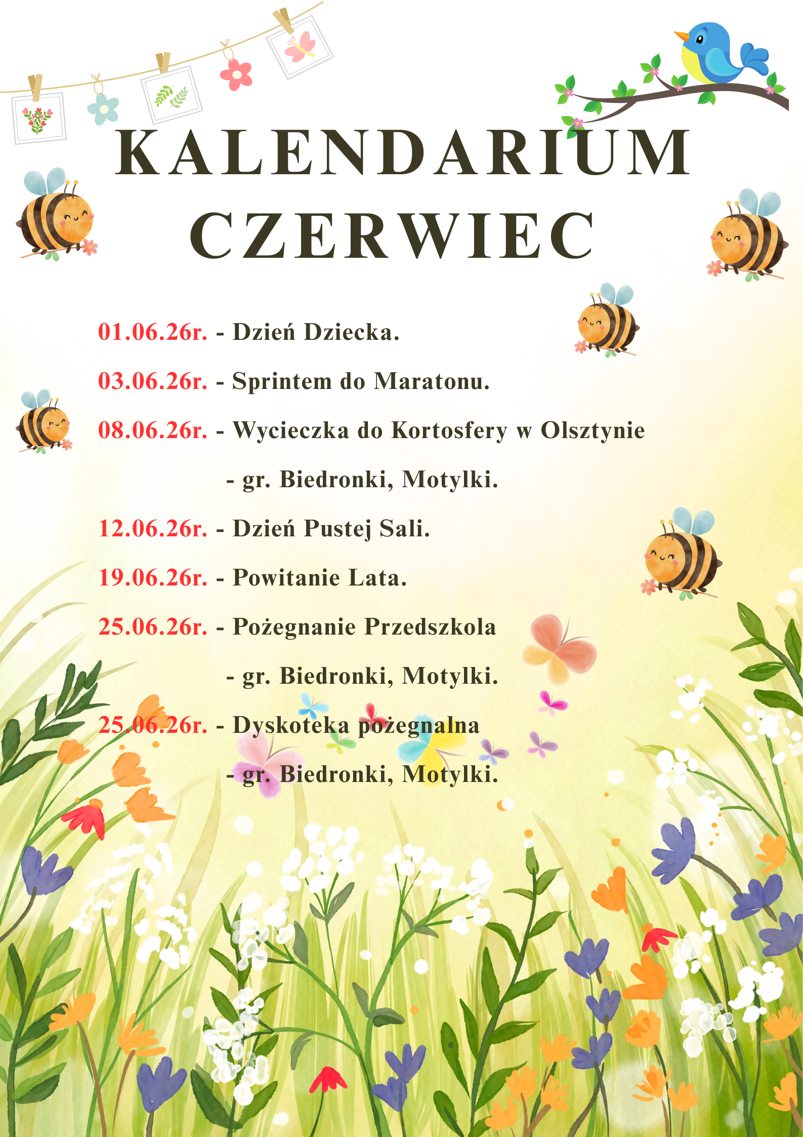 kalendarium czerwiec 2026 r.