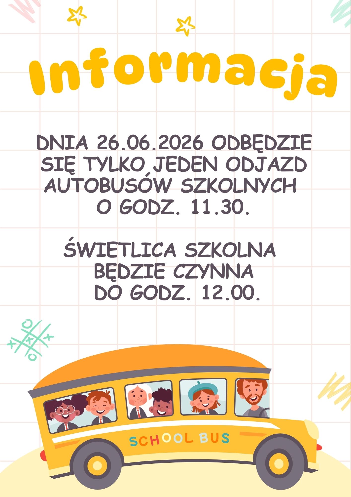 Zmiana godzin odjazdów autobusów