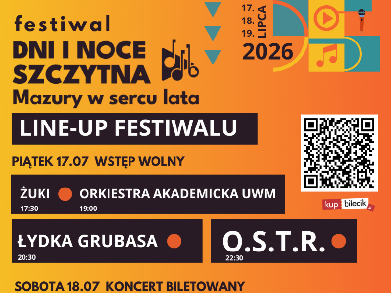 plakat line up festiwal dnii noce szczytna 