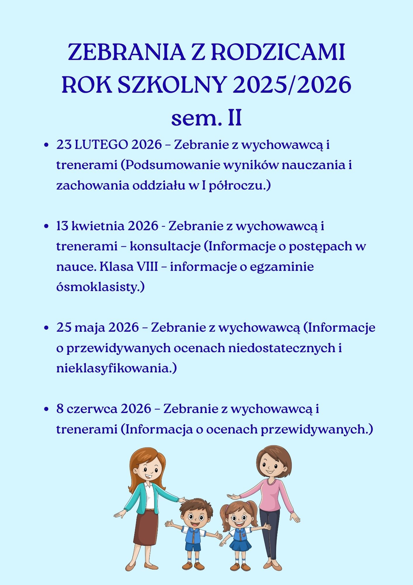 ZEBRANIA Z RODZICAMI ROK SZKOLNY 2026/202
