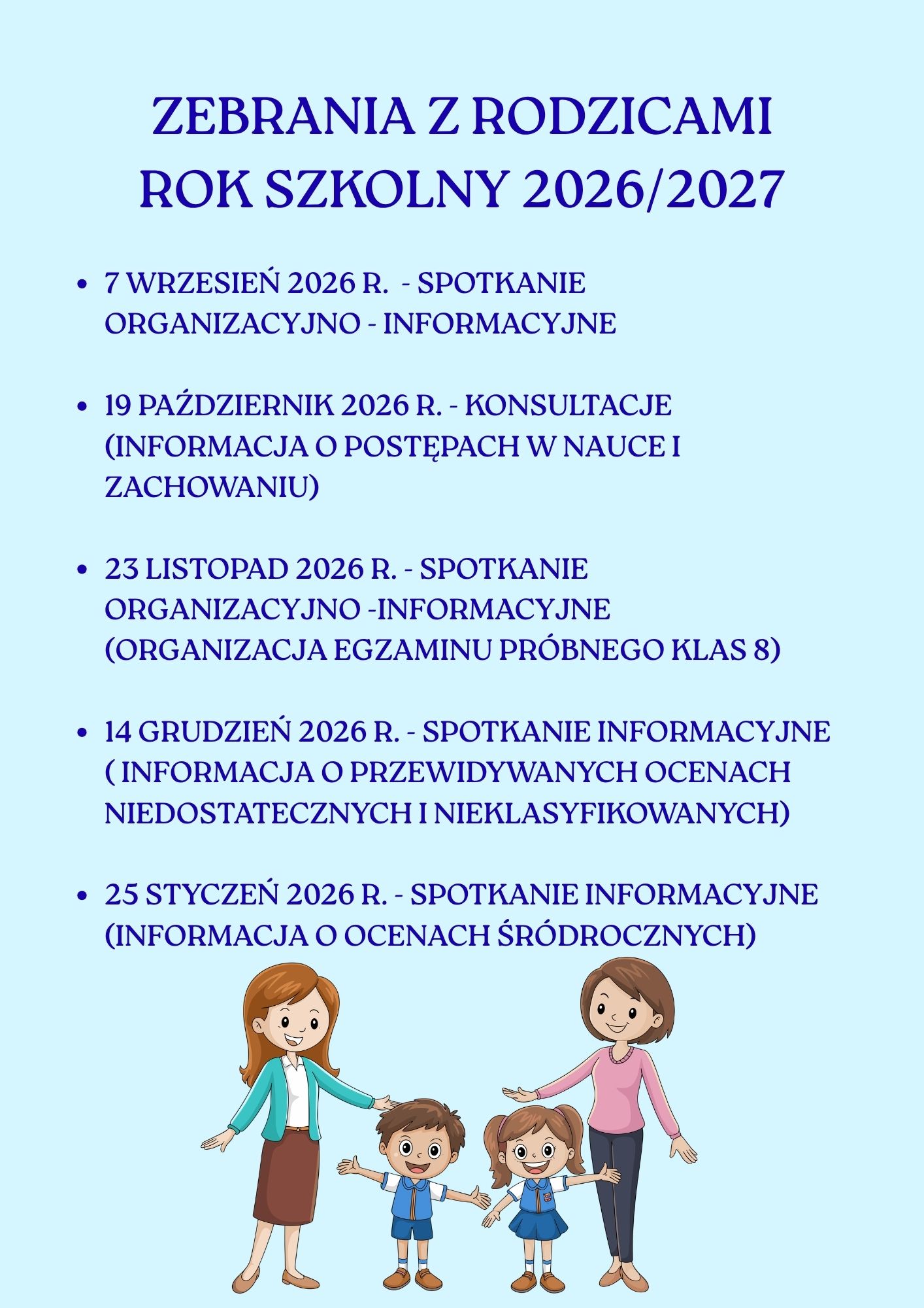 ZEBRANIA Z RODZICAMI ROK SZKOLNY 2026/202