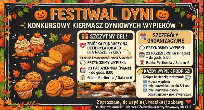 Szczegóły konkursowego kiermaszu dyniowych wypieków 