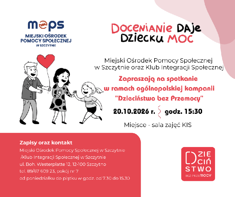 Kampania Dzieciństwo bez Przemocy - MOPS Szczytno